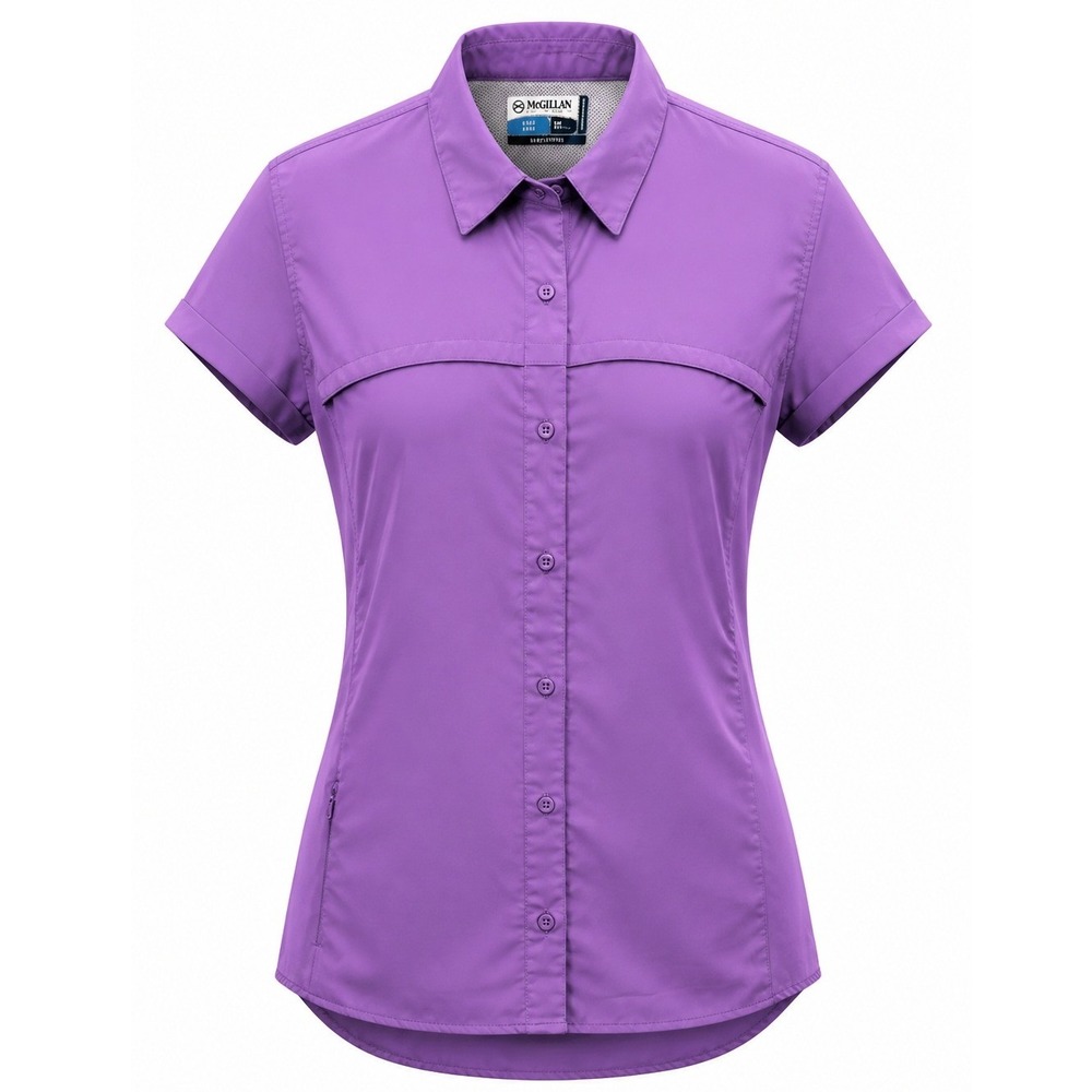 Magellan Fish Gear Women XXL Fishing Shirt Purple Solid Semi-Fitted Modern XXL
